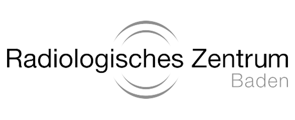 Logo mit "Radiologisches Zentrum Baden" und zwei Bögen um das "o".